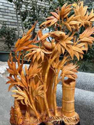崖柏根雕《竹林双喜》：一木藏山野，竹鸟寄清欢