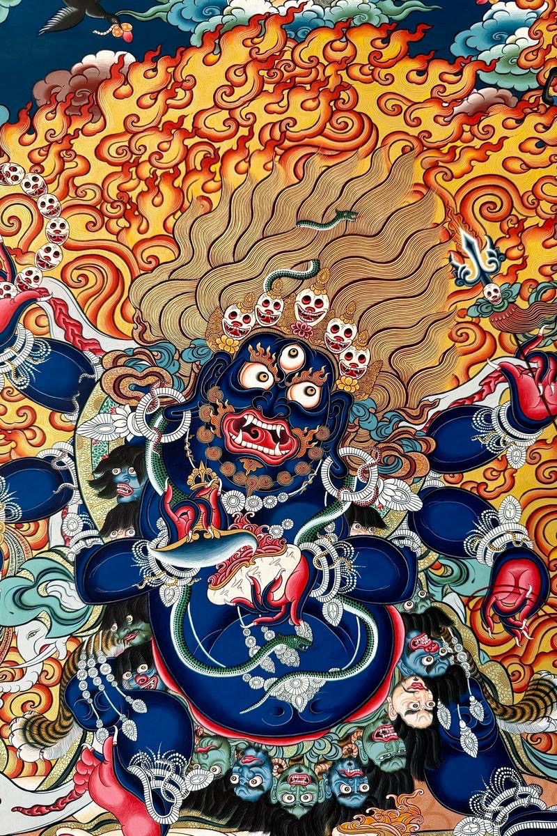 清代噶玛噶孜山水藏传唐卡｜康巴诗意藏传佛画巅峰之作
