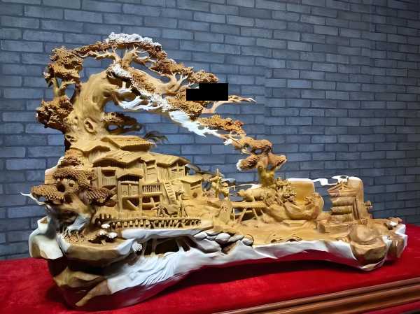 一木藏乡野，刀刻旧山河——崖柏根雕《山居归耕图》