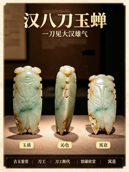 一刀藏千秋：读懂汉八刀玉蝉，对比商汉治玉工艺之辨