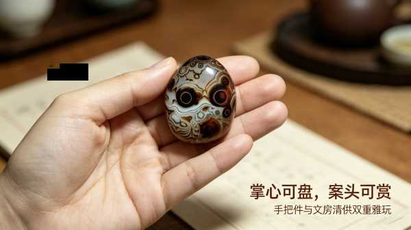 天眼缠丝玛瑙象形石：一石藏脸谱，戈壁亿万年天成的画面奇石