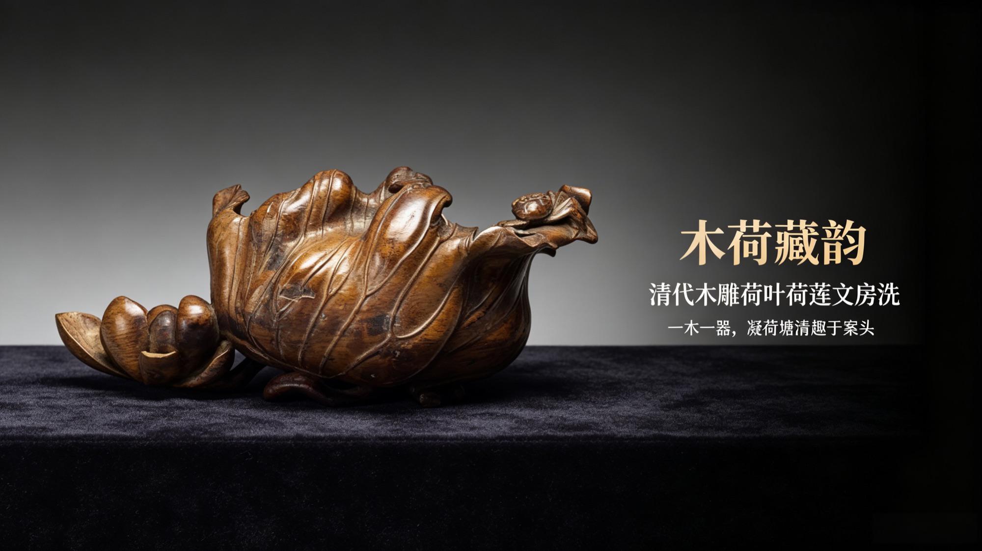 巧夺天工，木荷藏韵——清代木雕荷叶荷莲文房洗赏析