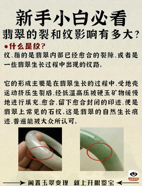 翡翠棉纹裂辨析，天然瑕疵与人工炸裂区分方法