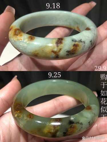 传世独山玉老化特征，长年佩戴磨损形成的自然岁月痕迹